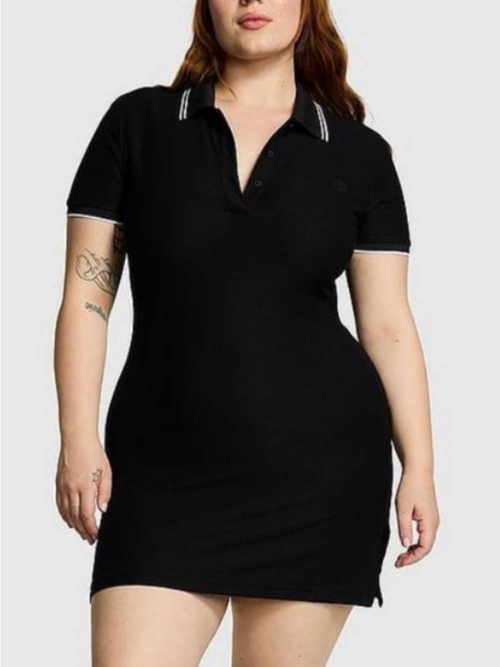 PINK Victoria's Secret Black Polo Dress with White Trim